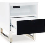 Table d'appoint Gardoni Chairside - Blanc/Noir