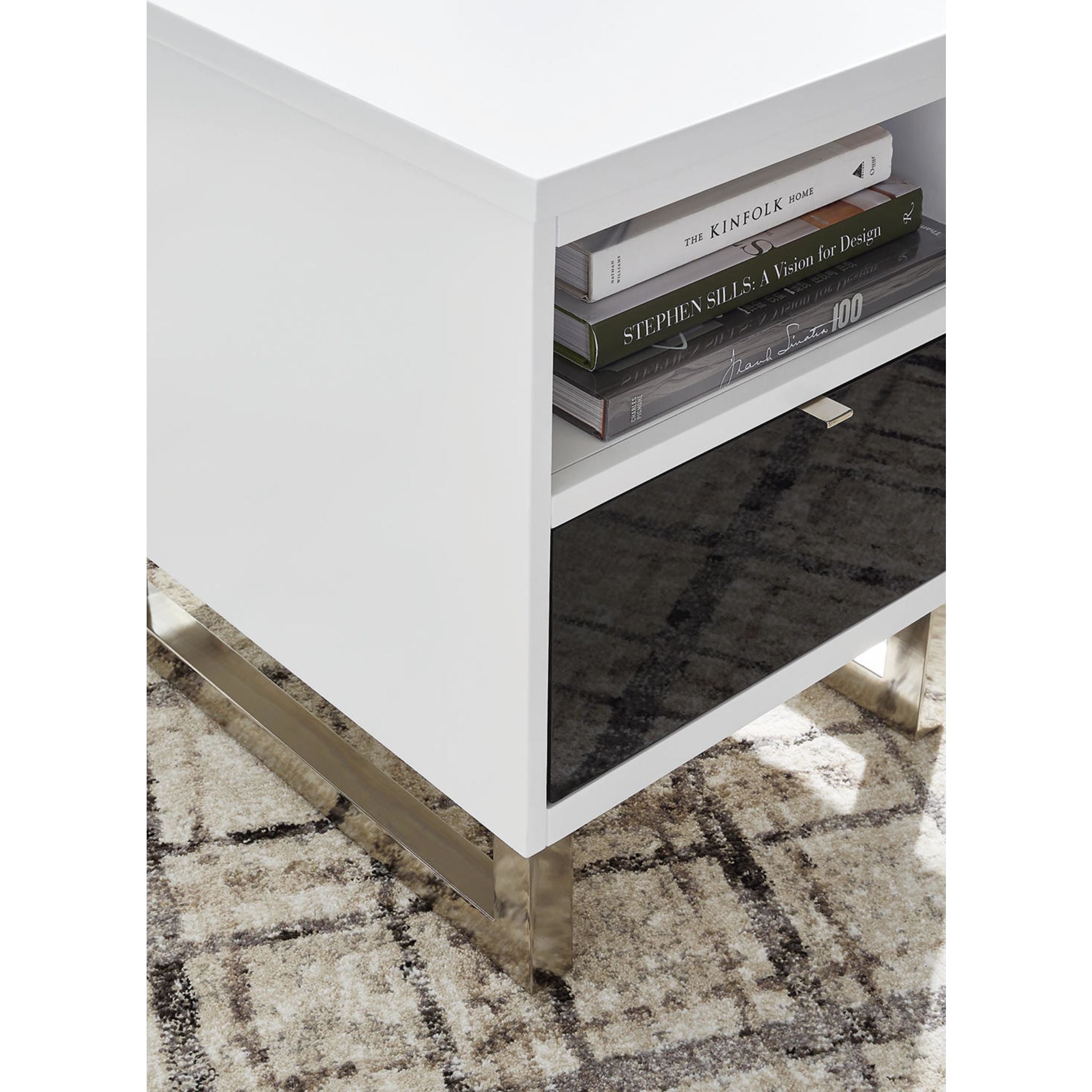 Table d'appoint Gardoni Chairside - Blanc/Noir