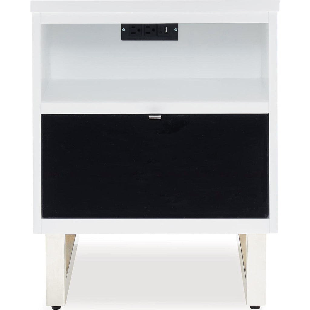 Table d'appoint Gardoni Chairside - Blanc/Noir