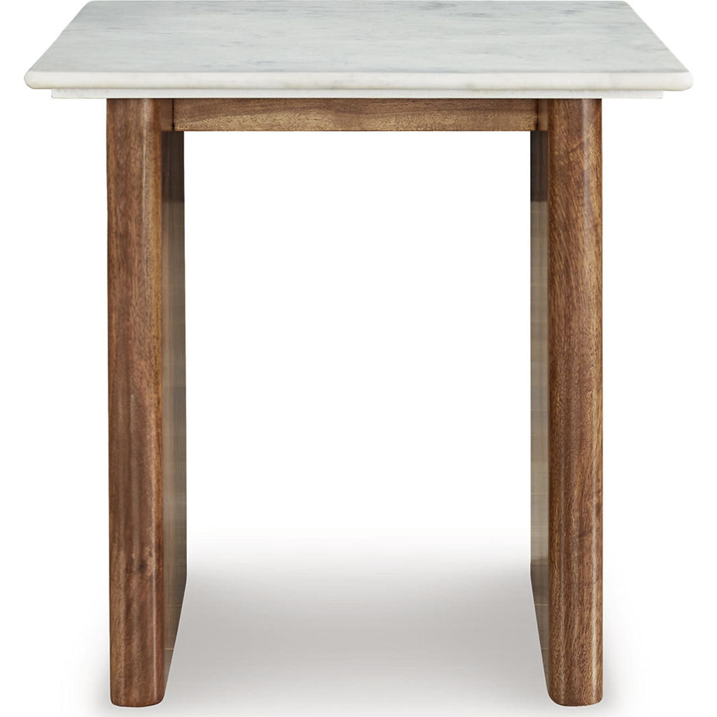 Table d'appoint Isanti - Marron clair/Blanc