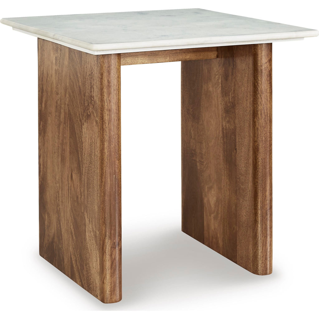 Table d'appoint Isanti - Marron clair/Blanc