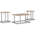 Lot de 3 tables Albreane - Brun grisâtre/Noir