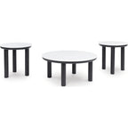 Lot de 3 tables Xandrum - Noir/Blanc