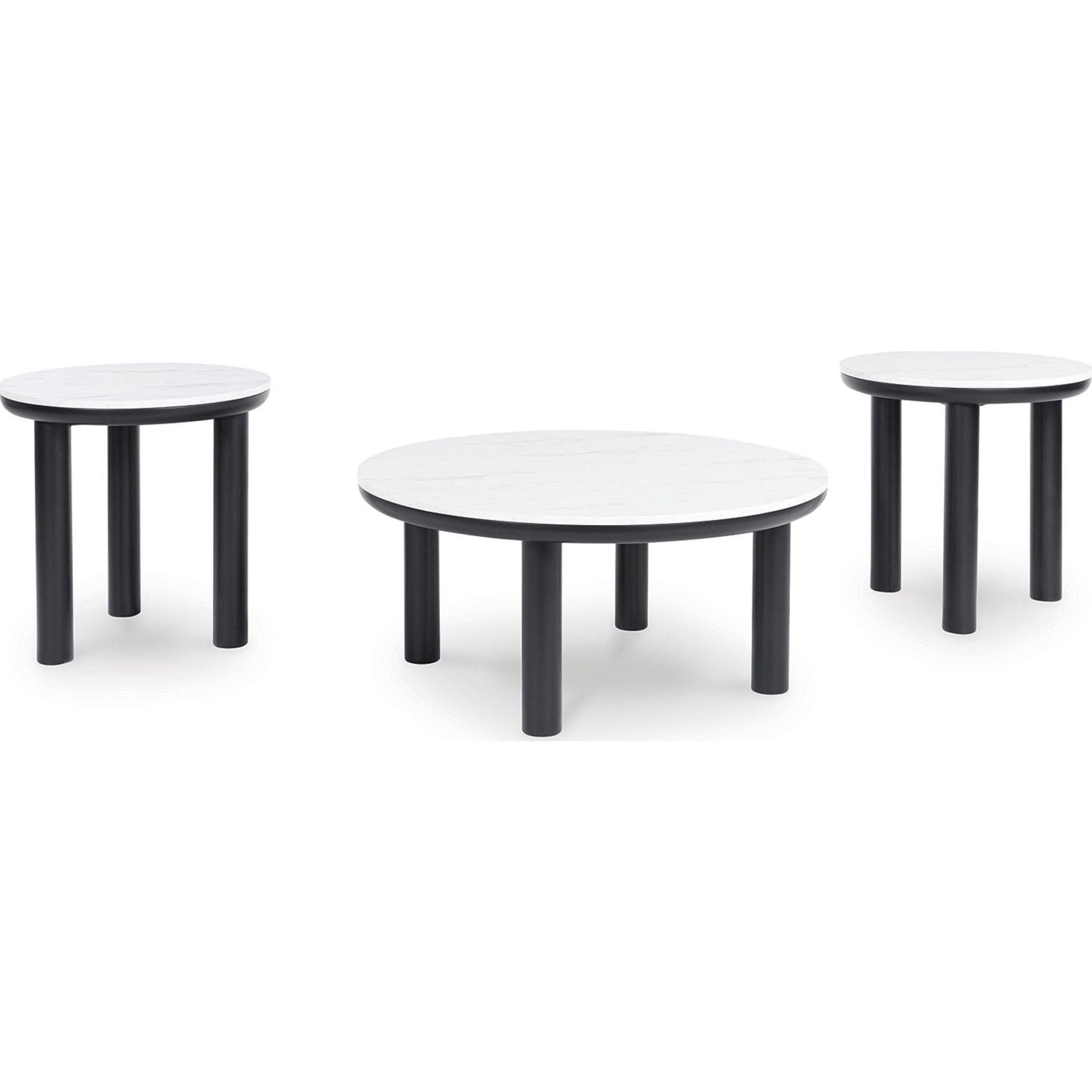 Lot de 3 tables Xandrum - Noir/Blanc