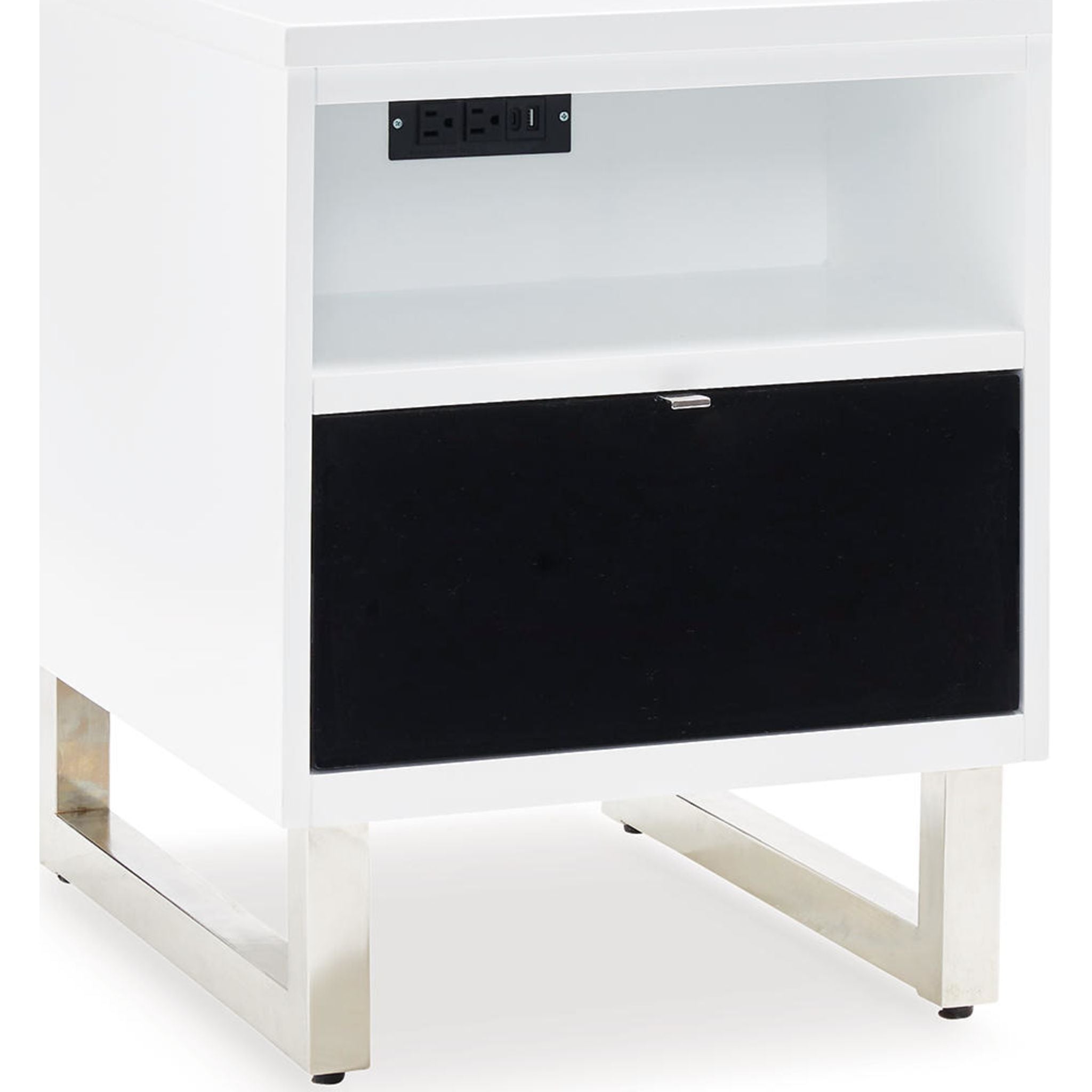 Table d'appoint Gardoni Chairside - Blanc/Noir