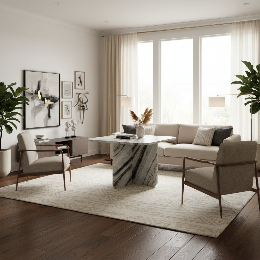 Table d'appoint Baretton - Noir/Blanc/Taupe