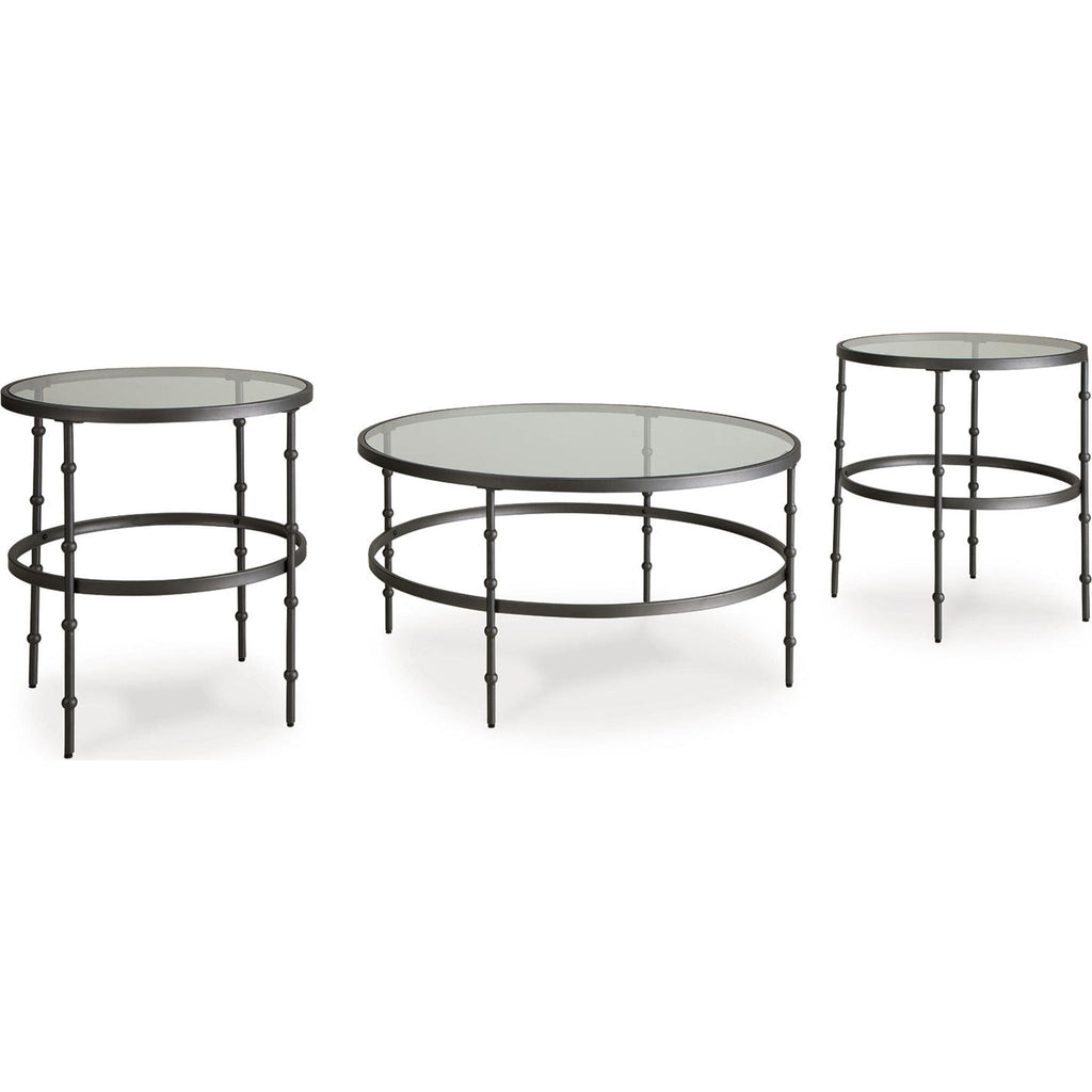 Lot de 3 tables Kellyco - Gris anthracite
