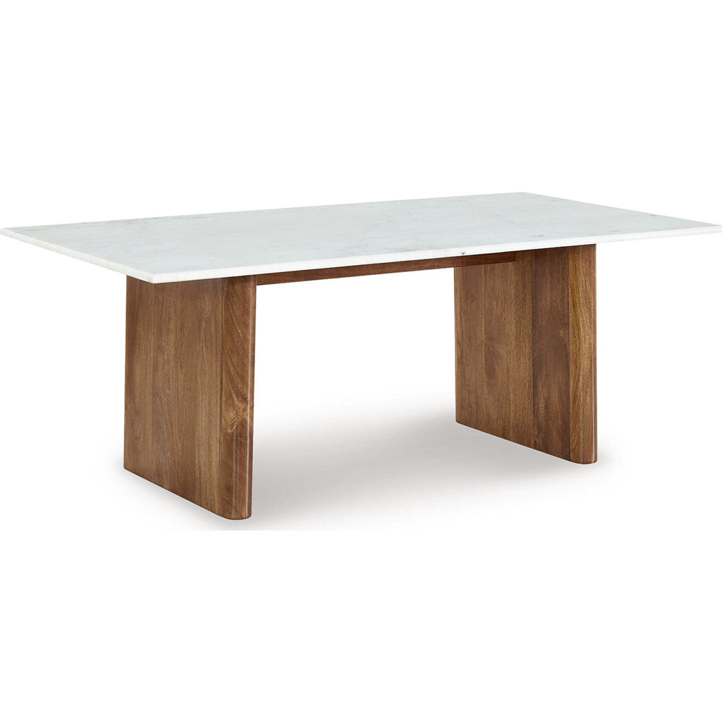 Table basse Isanti - Marron clair/Blanc