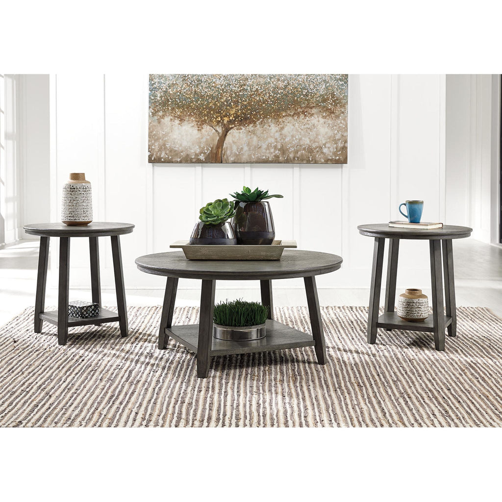 Lot de 3 tables Caitbrook - Gris