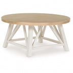 Lot de 3 tables Fawndell - Blanc antique/Brun