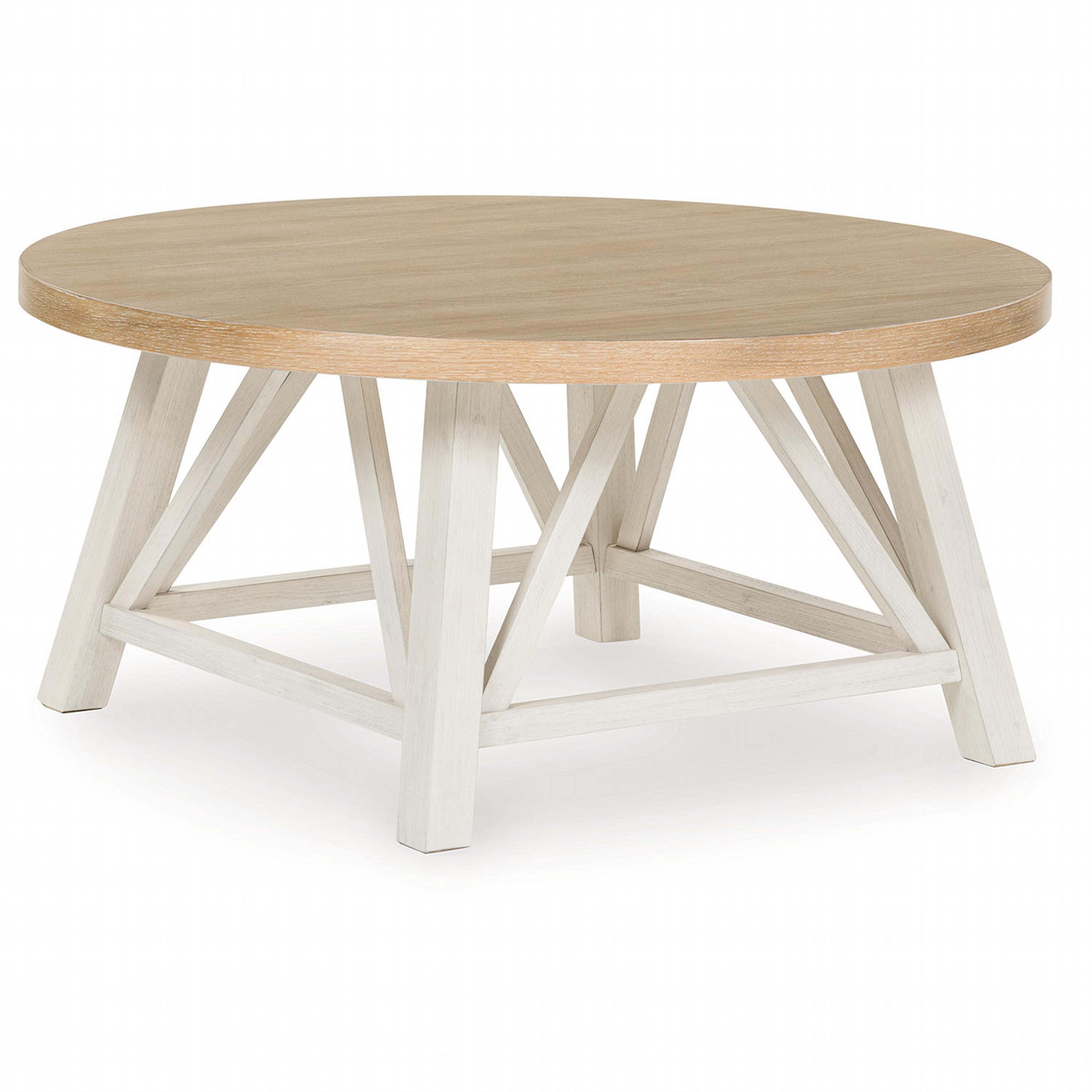 Lot de 3 tables Fawndell - Blanc antique/Brun