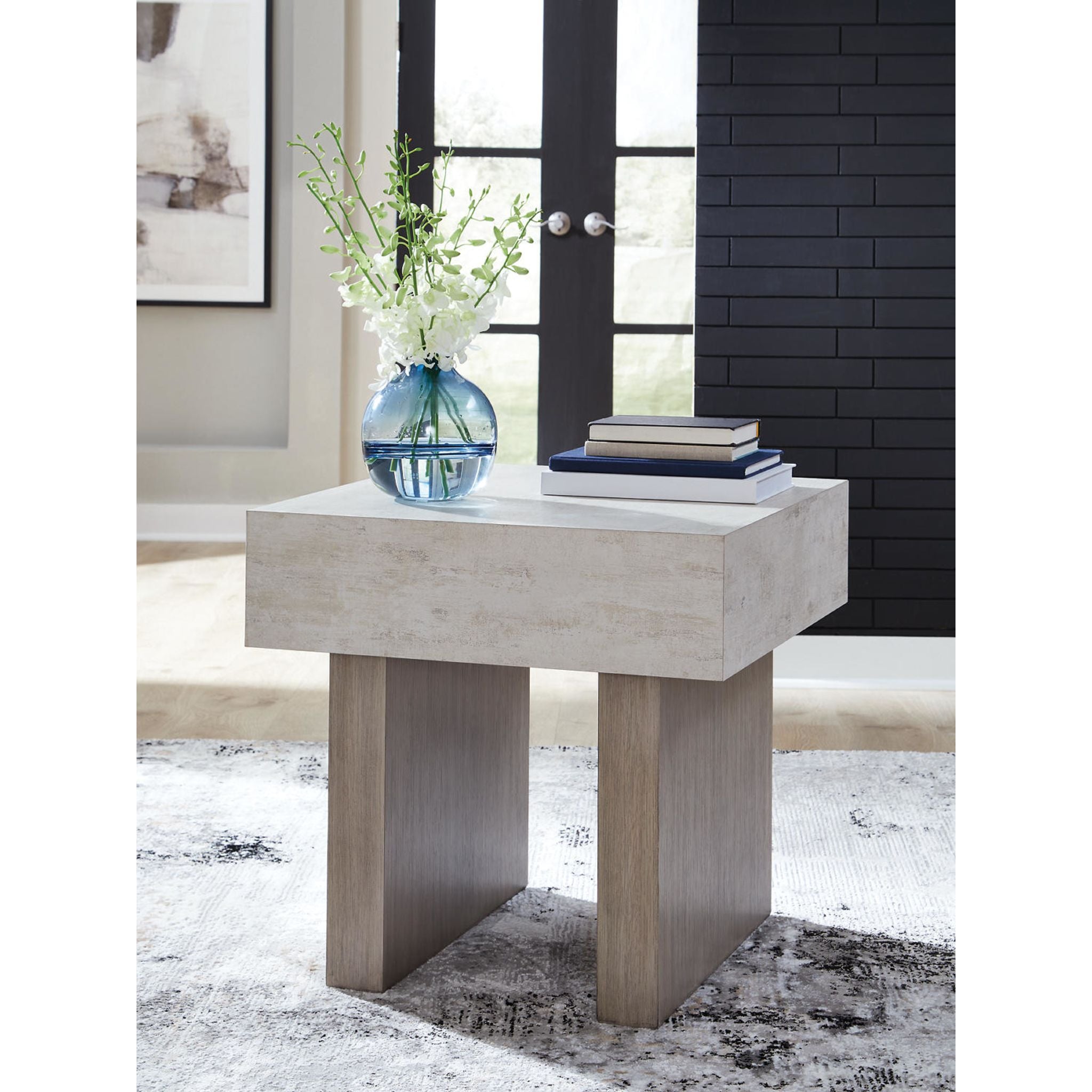 Table d'appoint Jorlaina - Brun gris clair