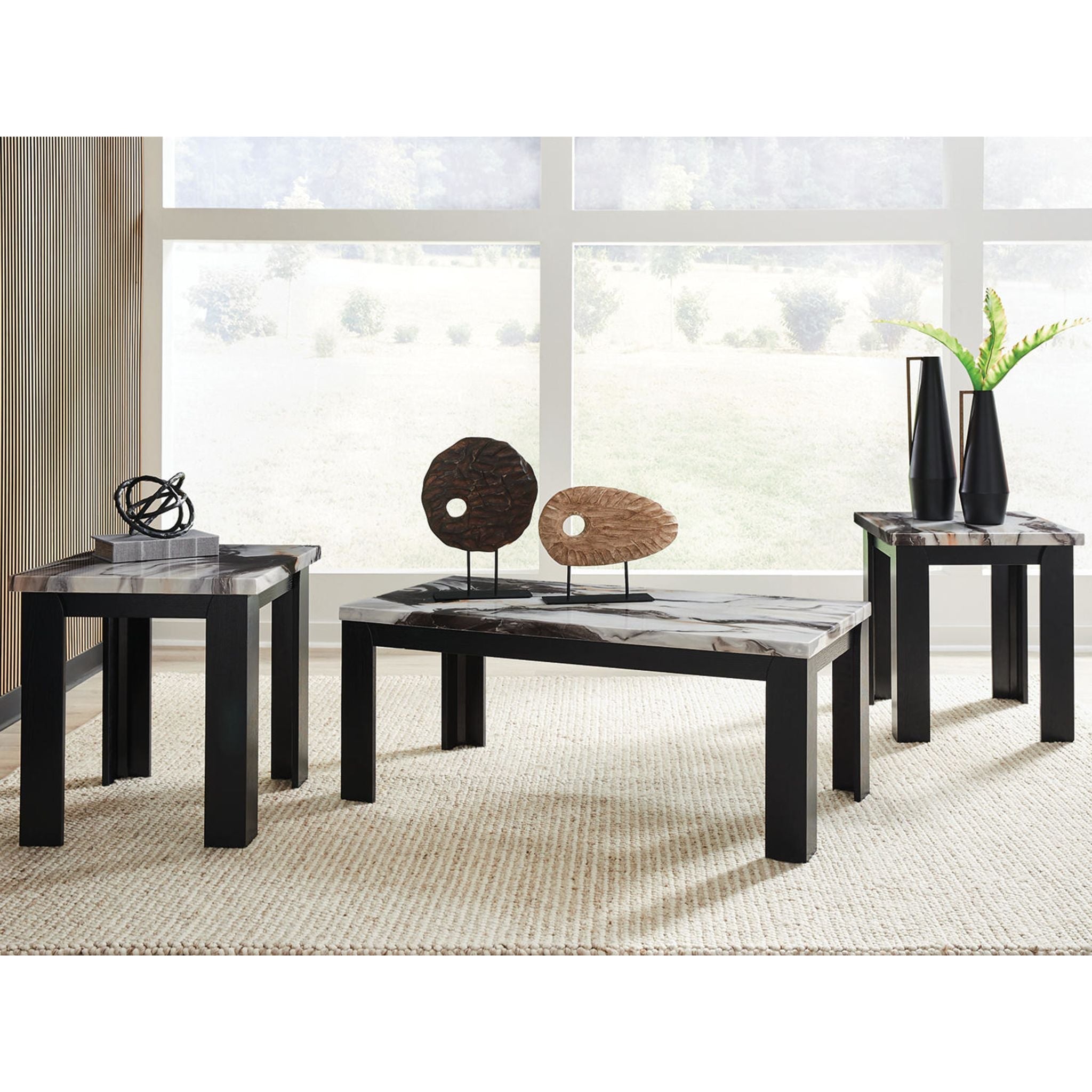 Lot de 3 tables Jazmore - Marron foncé