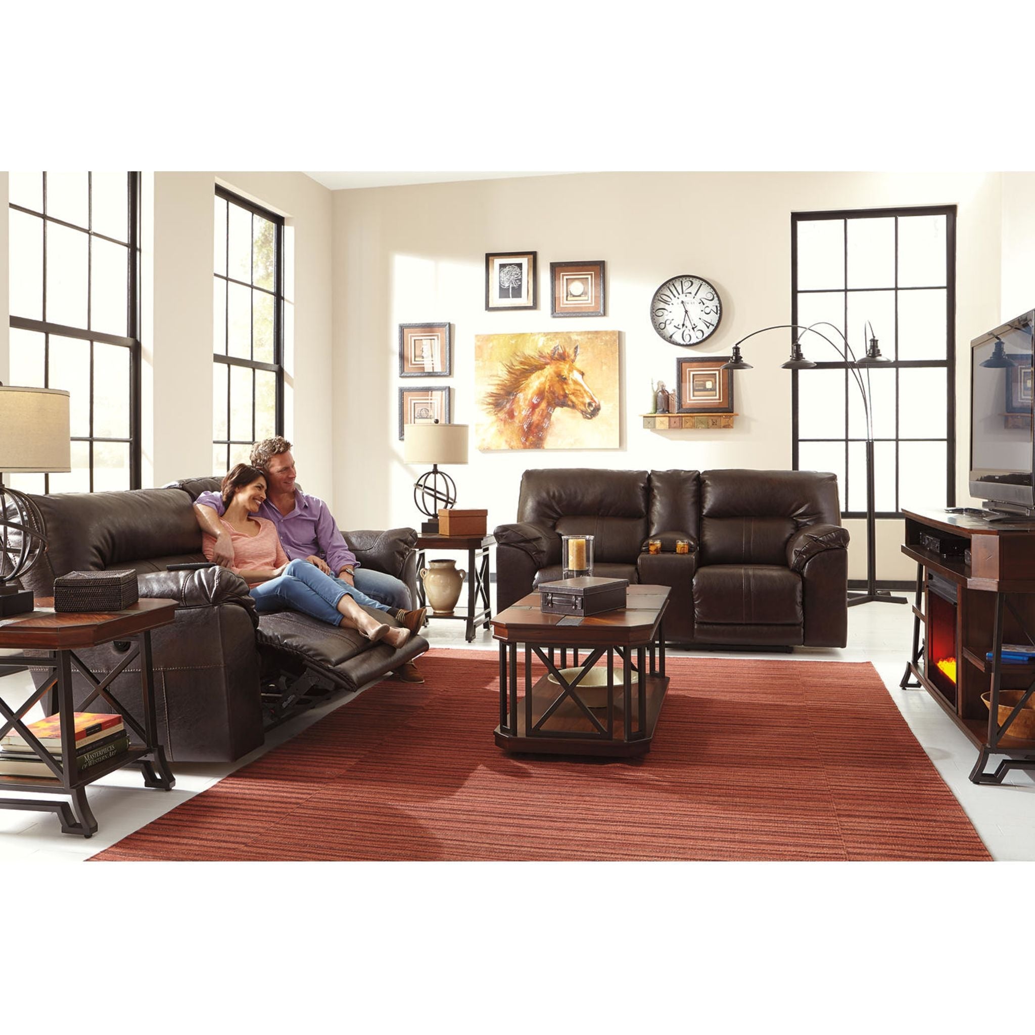 Accessoires de divertissement - Insert de cheminée avec verre concassé - Noir