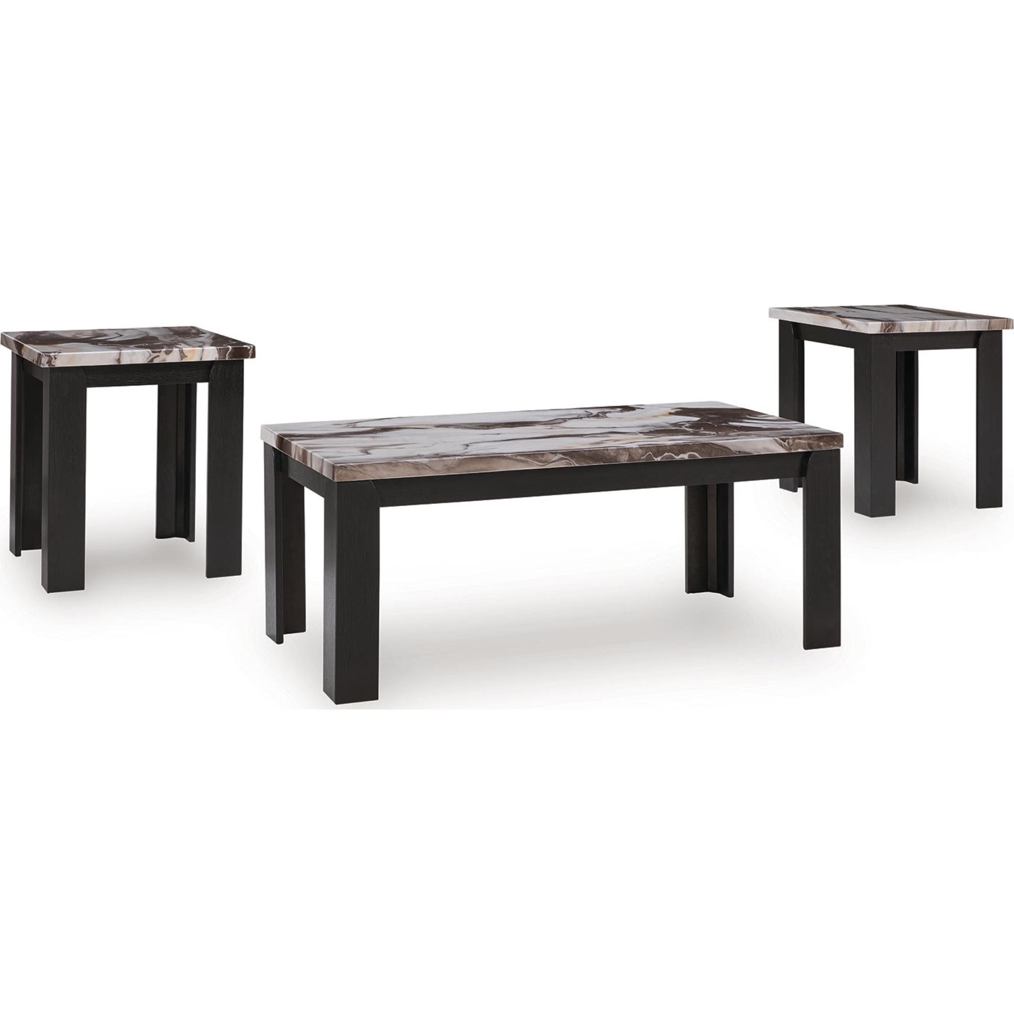 Lot de 3 tables Jazmore - Marron foncé