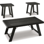 Lot de 3 tables Noorbrook - Noir/Étain