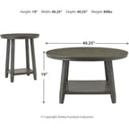 Lot de 3 tables Caitbrook - Gris