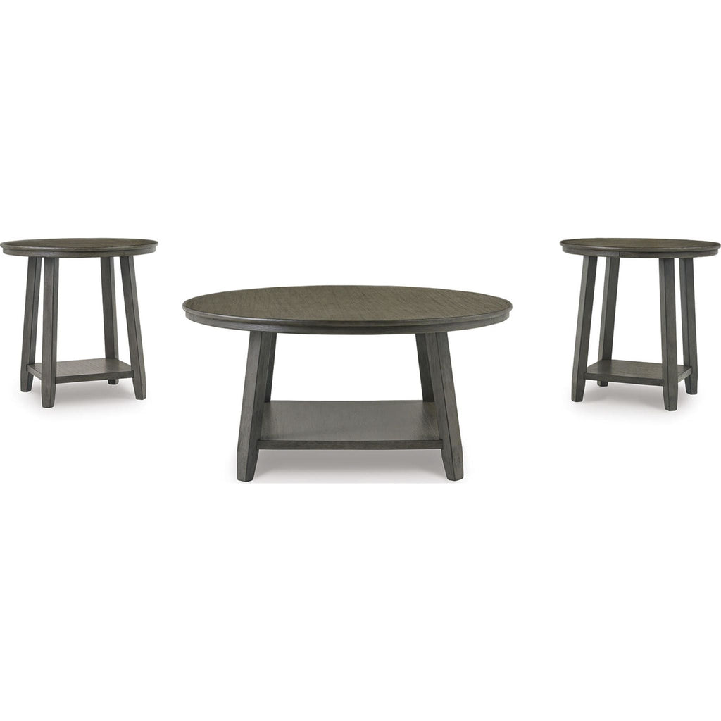 Lot de 3 tables Caitbrook - Gris