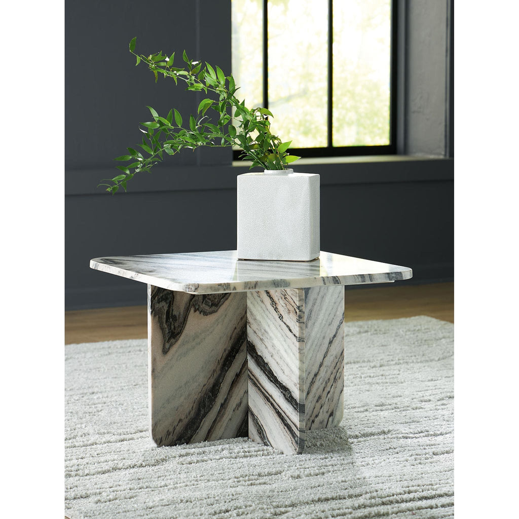 Table d'appoint Baretton - Noir/Blanc/Taupe