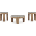 Lot de 3 tables Guystone - Marron clair