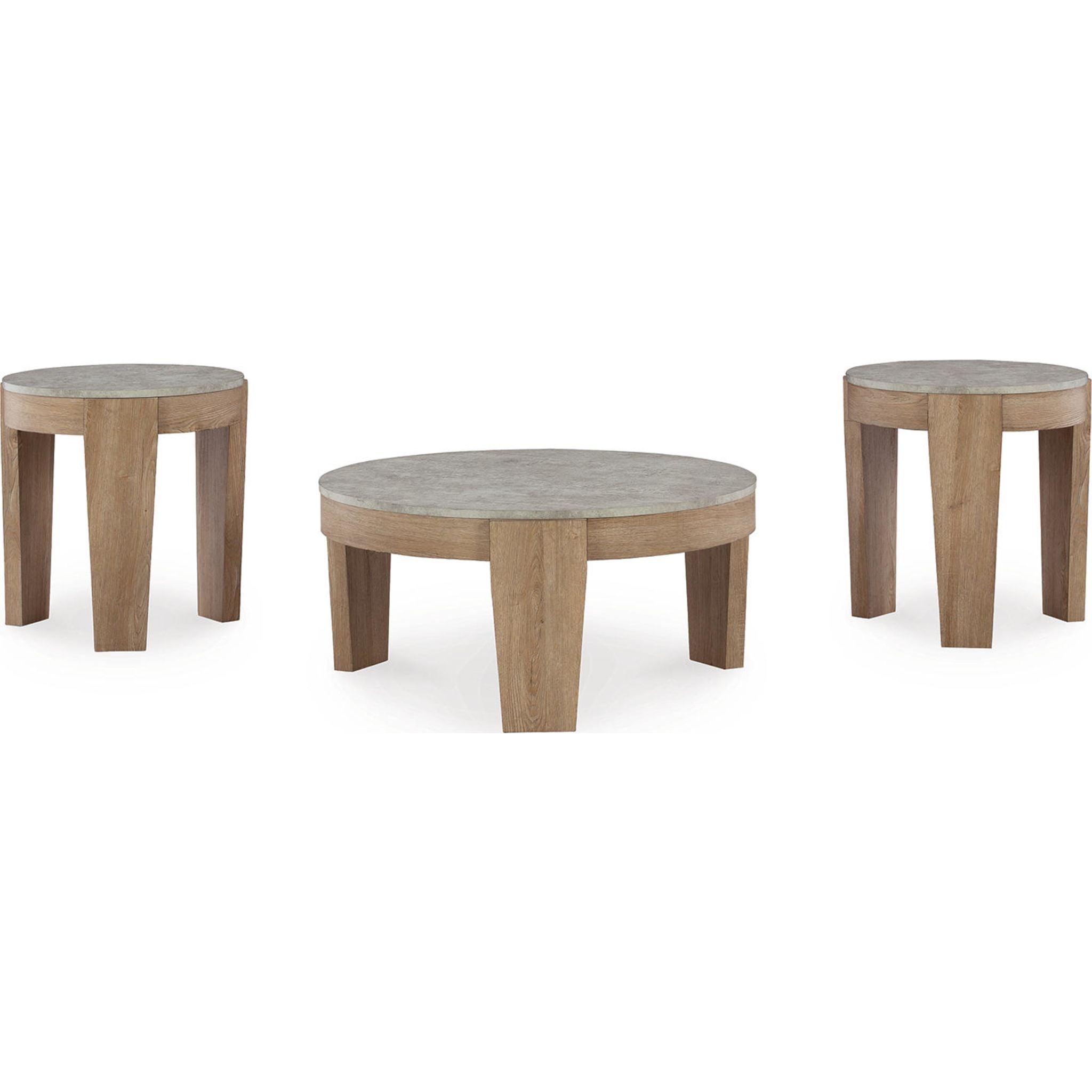 Lot de 3 tables Guystone - Marron clair