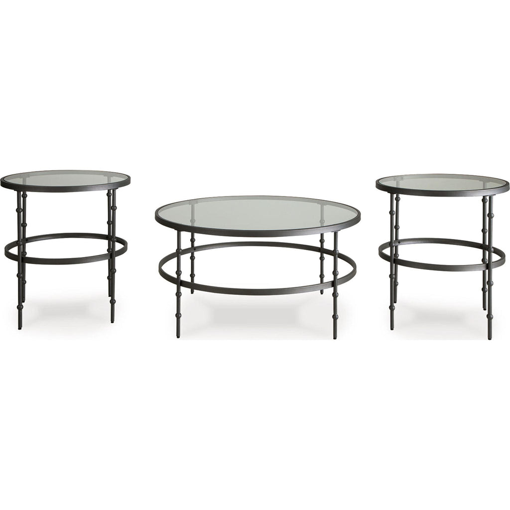 Lot de 3 tables Kellyco - Gris anthracite