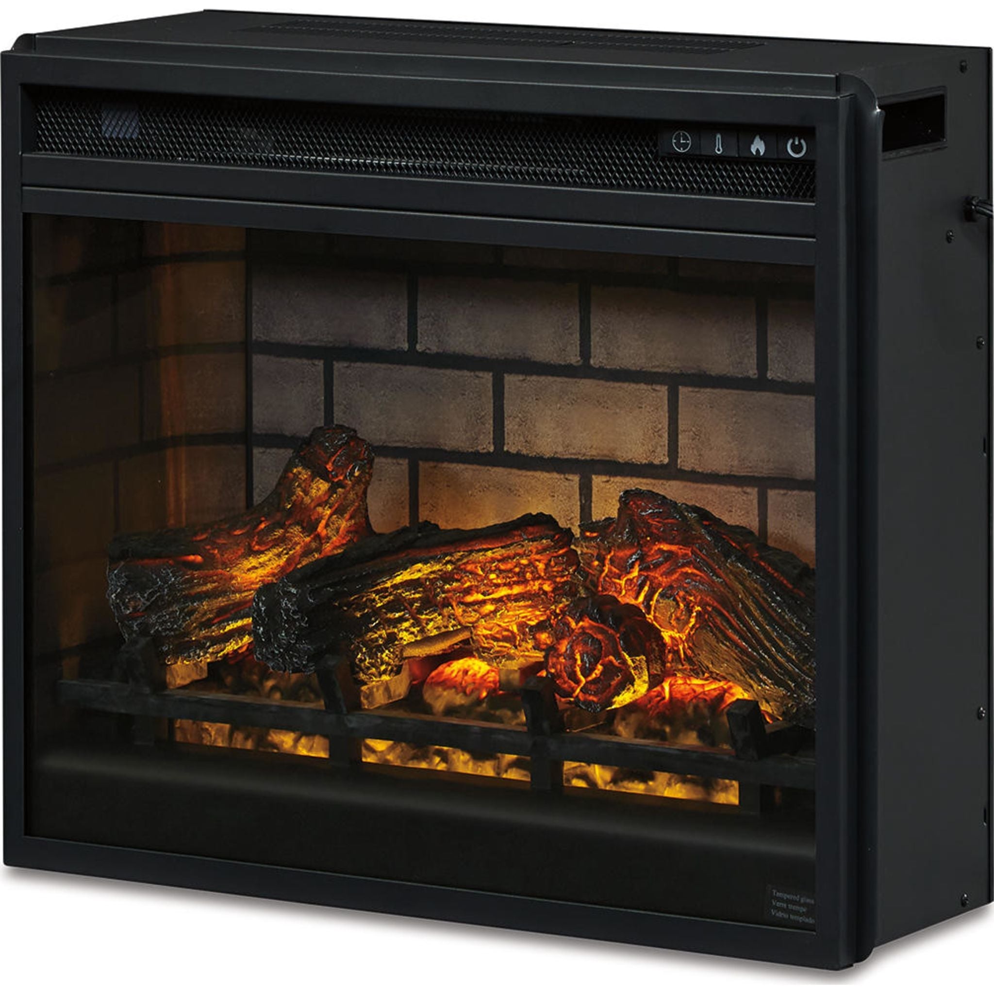 Accessoires de divertissement : insert de cheminée avec bûches - Noir