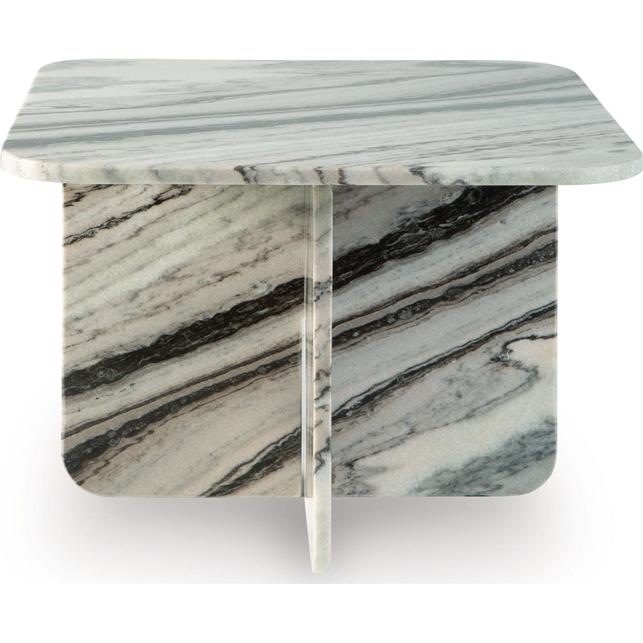 Table d'appoint Baretton - Noir/Blanc/Taupe