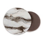 Tables basses gigognes Jazmore (lot de 2) - Finition marron/laiton