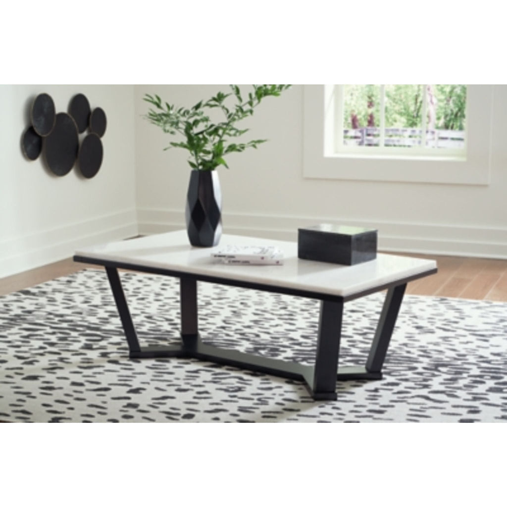 Table basse Fostead - Blanc/Espresso