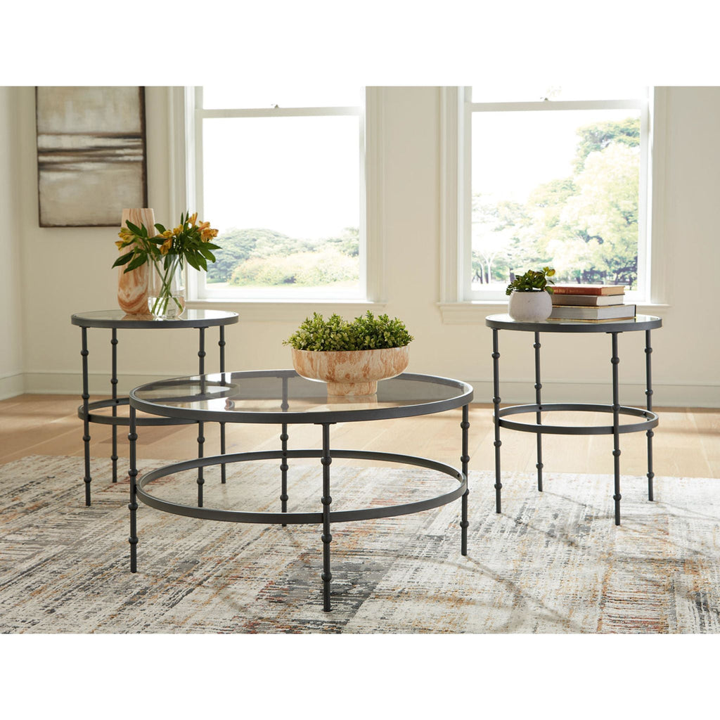 Lot de 3 tables Kellyco - Gris anthracite