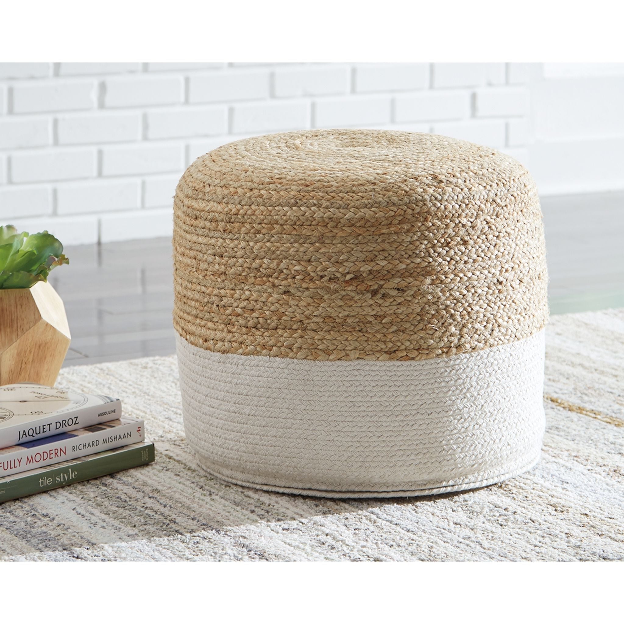 Pouf Sweed Valley - Naturel/Blanc