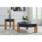 Lot de 2 tables Breenmore - Noir/Naturel