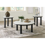 Lot de 3 tables Xandrum - Noir/Blanc