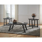 Lot de 3 tables Noorbrook - Noir/Étain