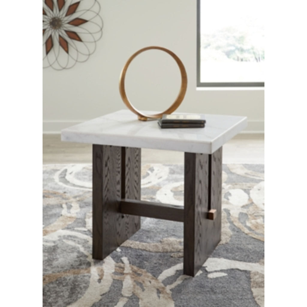Table d'appoint Burkhaus - Blanc/Brun foncé