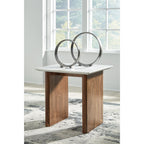 Table d'appoint Isanti - Marron clair/Blanc