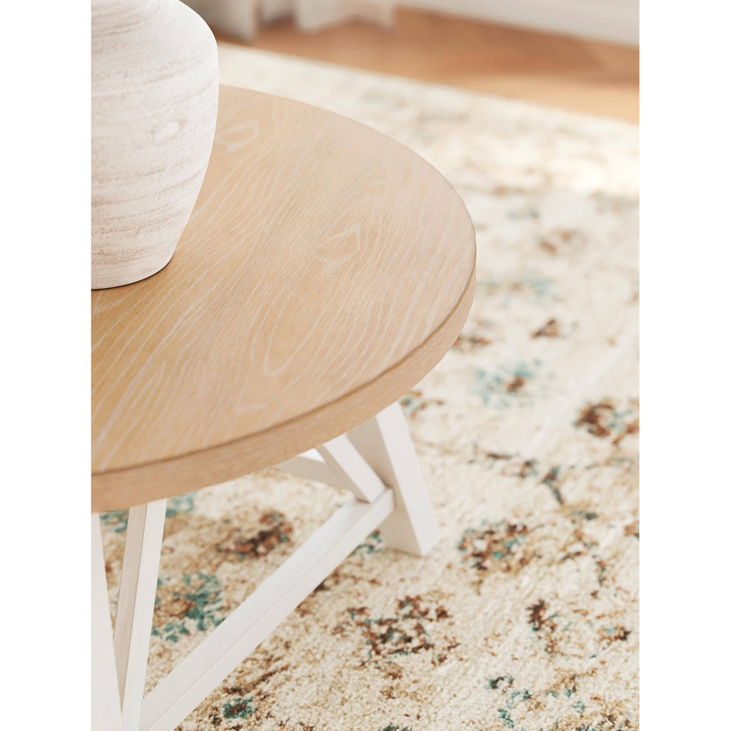 Lot de 3 tables Fawndell - Blanc antique/Brun