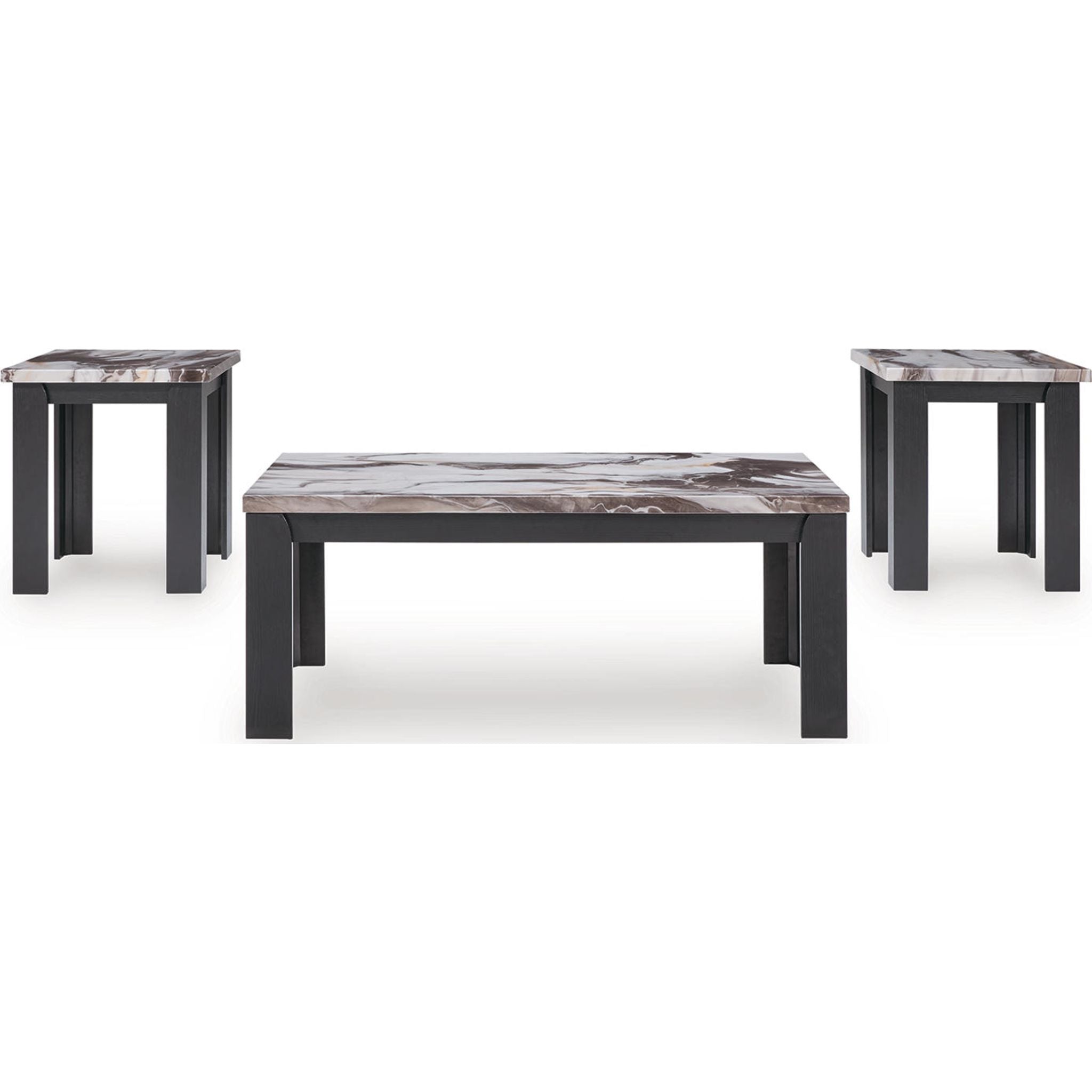 Lot de 3 tables Jazmore - Marron foncé