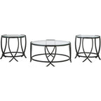 Lot de 3 tables Morgantown - Noires