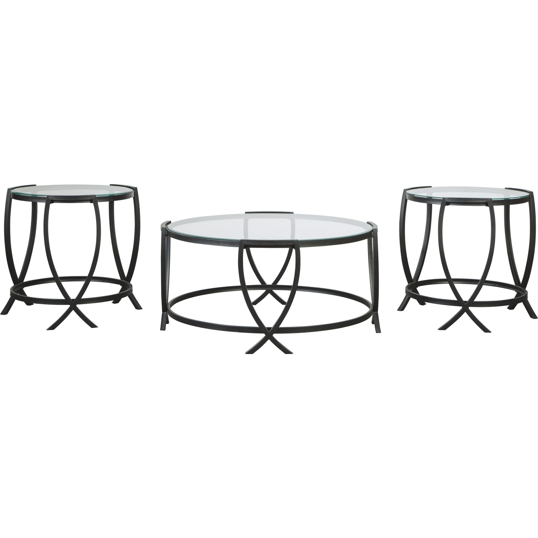 Lot de 3 tables Morgantown - Noires