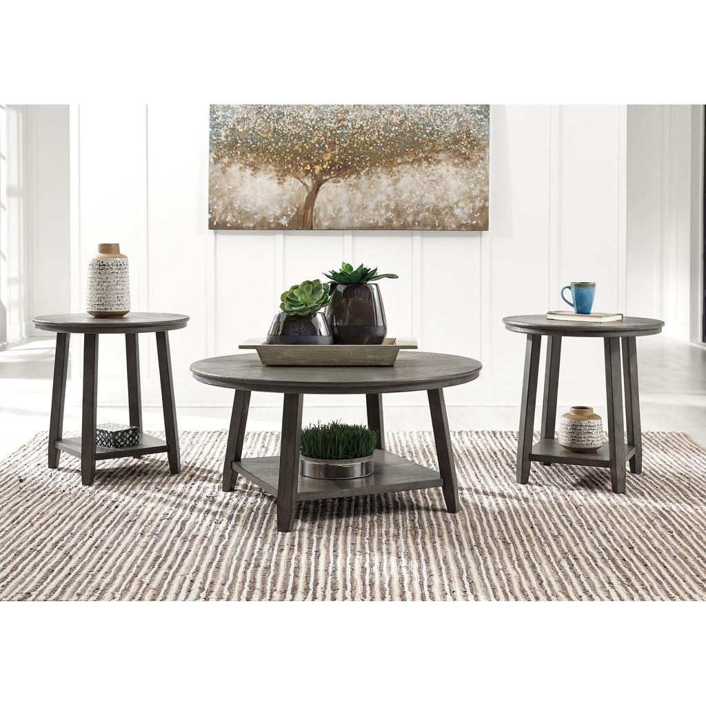 Lot de 3 tables Caitbrook - Gris