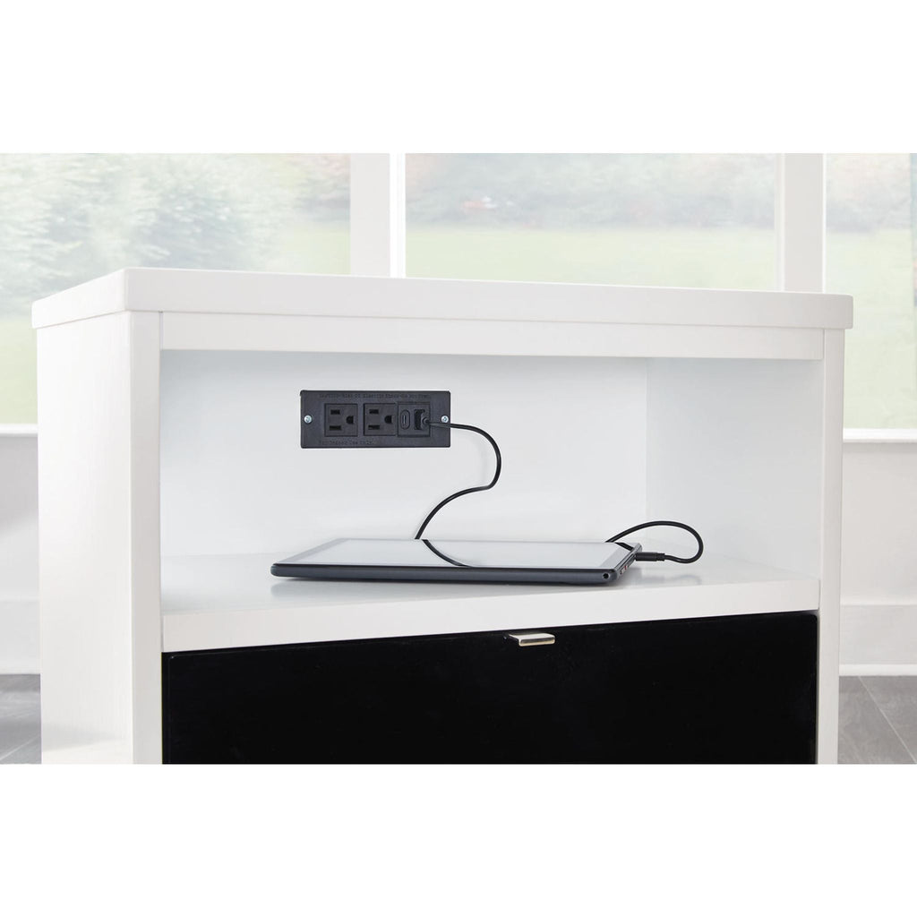 Table d'appoint Gardoni Chairside - Blanc/Noir