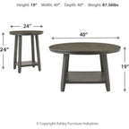 Lot de 3 tables Caitbrook - Gris