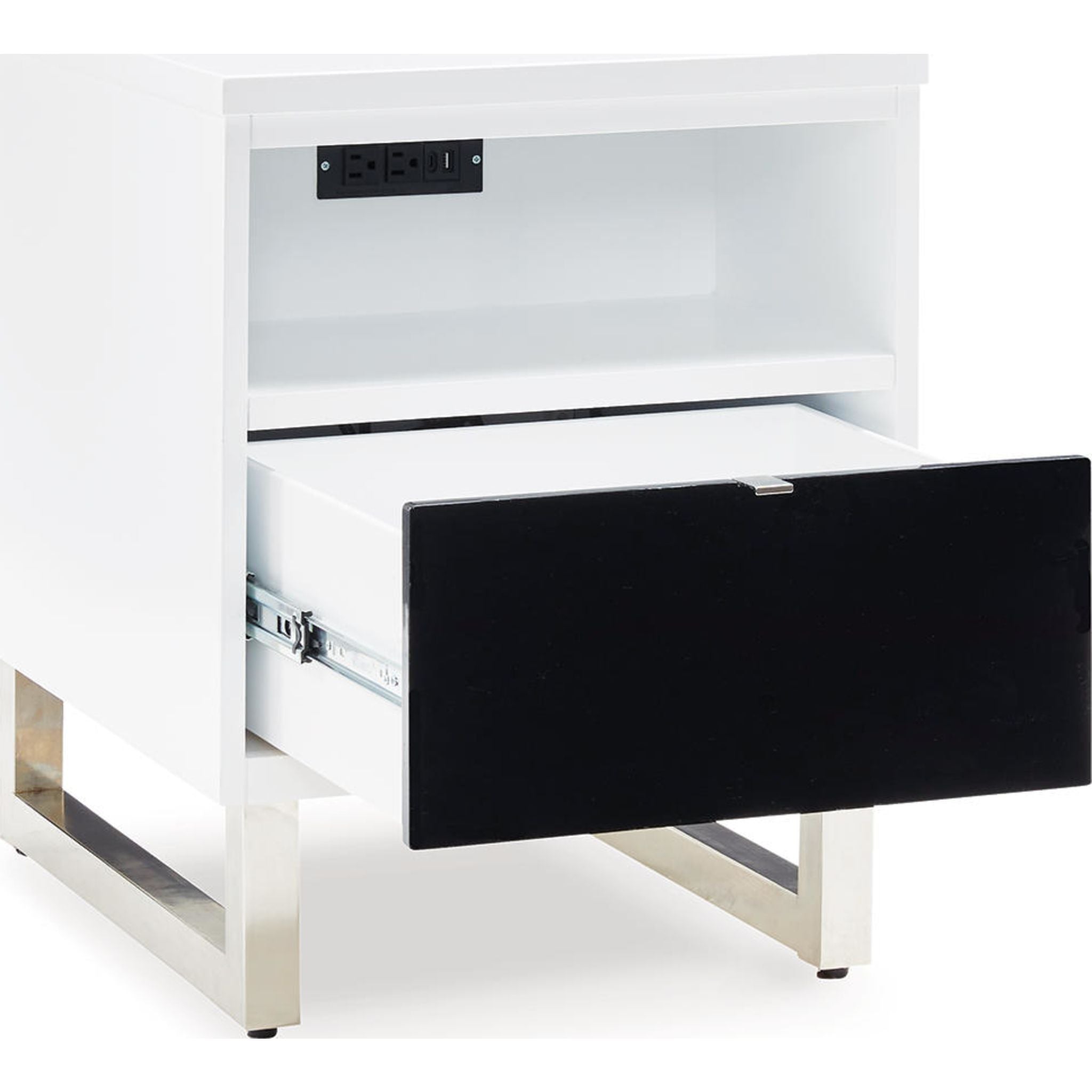 Table d'appoint Gardoni Chairside - Blanc/Noir