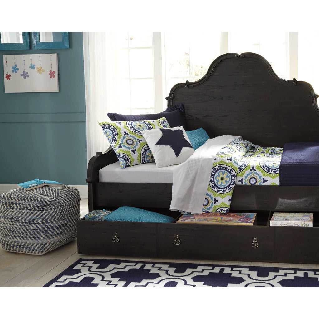 Pouf à chevrons - Bleu