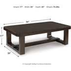 Table basse Breckington - Marron foncé