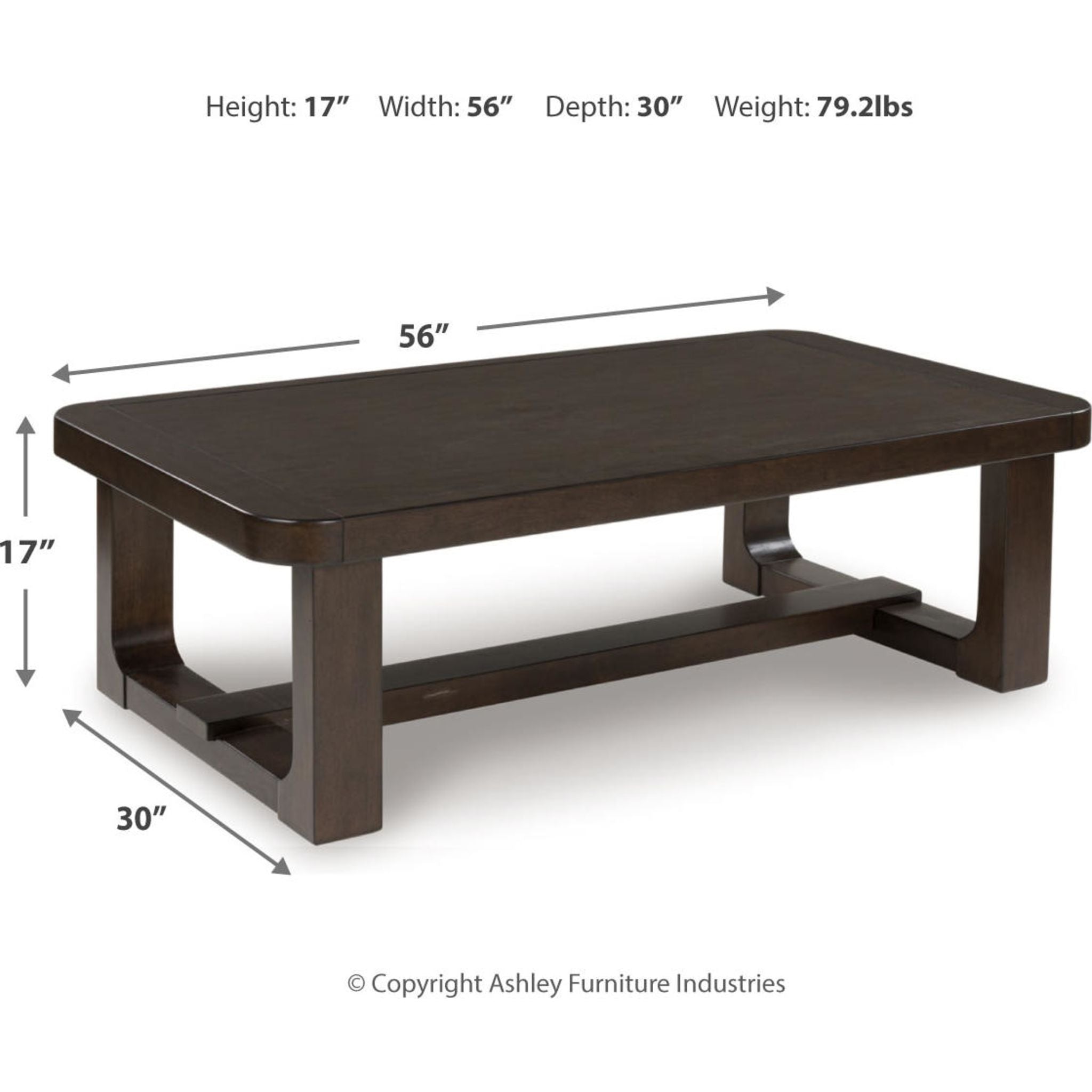 Table basse Breckington - Marron foncé