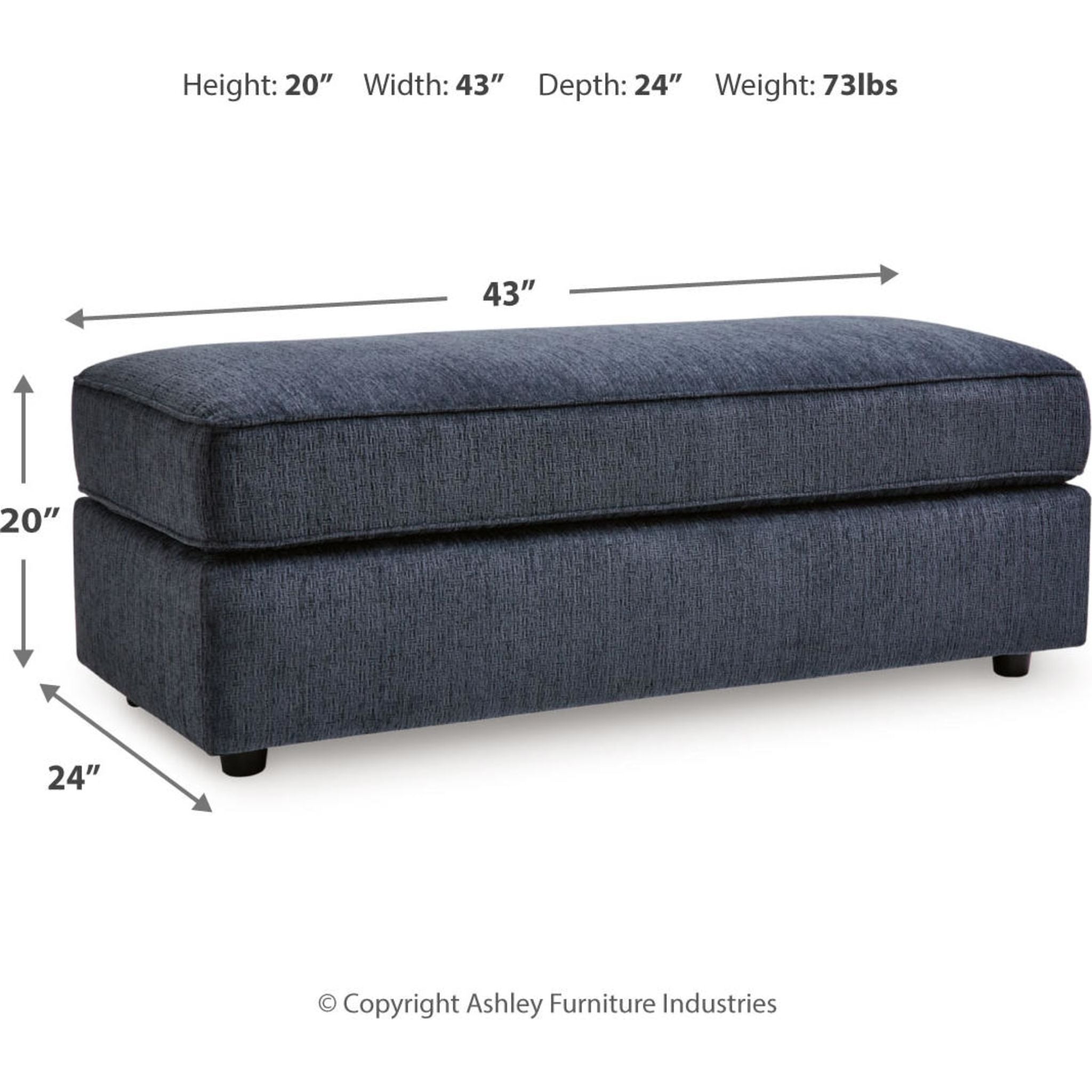 Pouf d'appoint surdimensionné Albar Place - Cobalt