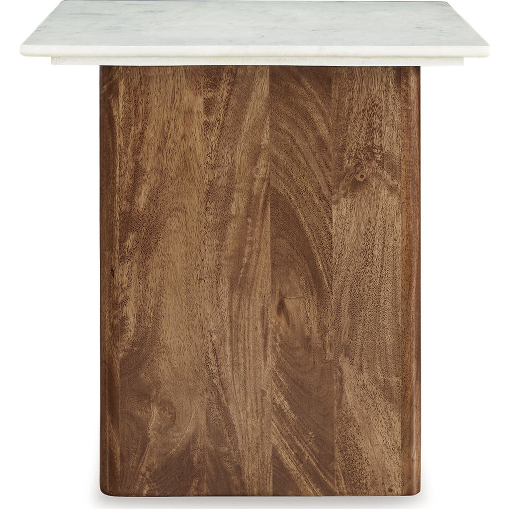 Table d'appoint Isanti - Marron clair/Blanc